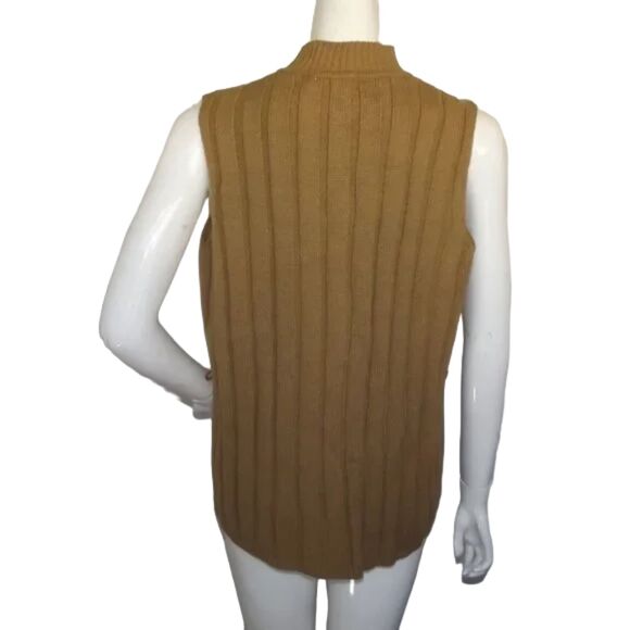 new MAGGIE MCNAUGHTON Sweater/Knit Top, 1X, Sleeveless, Caramel Brown - Picture 5 of 12